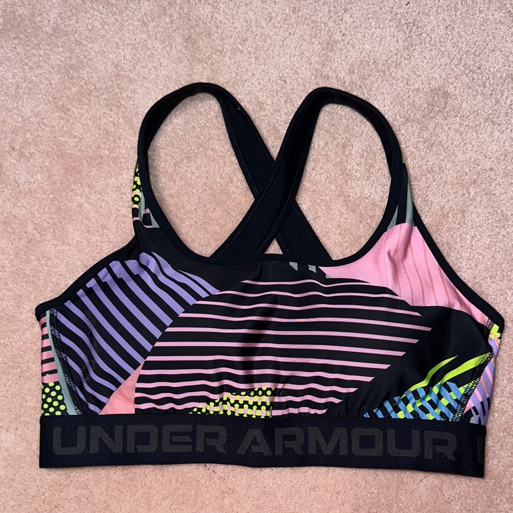 Under Armour Multicolored Patterned Crossback Compression Sports Bra